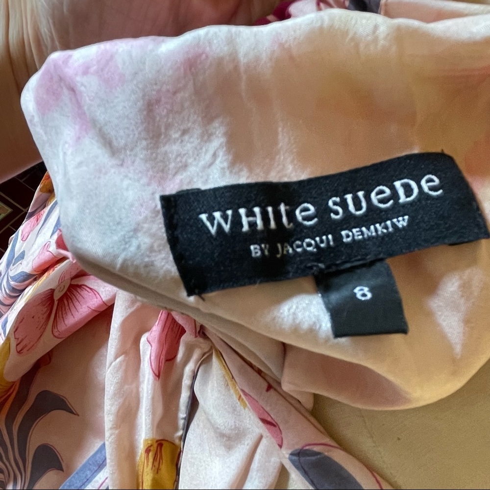 WHITE SUEDE | Silk Top | Made in Australia | Size 8 - Picture 5 of 8